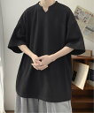 NOWLE NOWLE/(M)【NOWLE】ワッフル キーネック 半袖 Tシャツ チェルカ トップス カットソー・Tシャツ グレー ホワイト ブラック