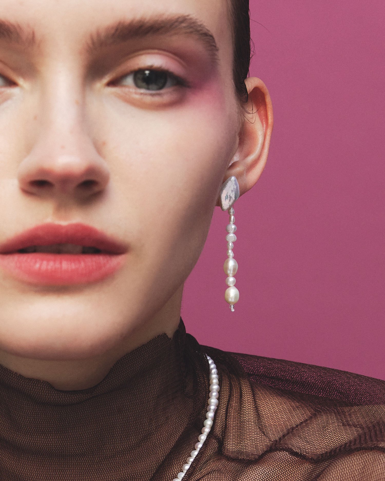 les bon bon les bonbon/sissi deco pierce/シシィ デコ ピアス 10金 淡水パール 水晶 フォブ アクセサリー・腕時計 ピアス ホワイト【送料無料】