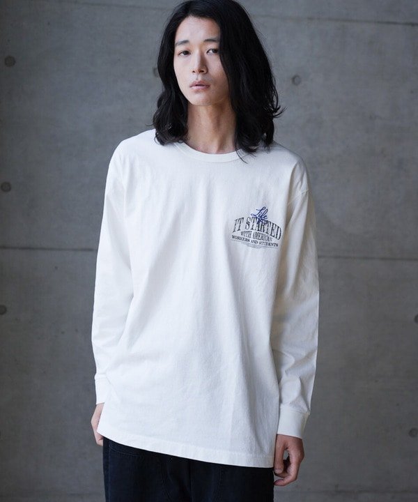 【SALE／20%OFF】RATTLE TRAP ピグメントウォッシュ加工ロゴロンT メンズ ビギ トップス カットソー・Tシャツ ホワイト ブラック【送料無料】