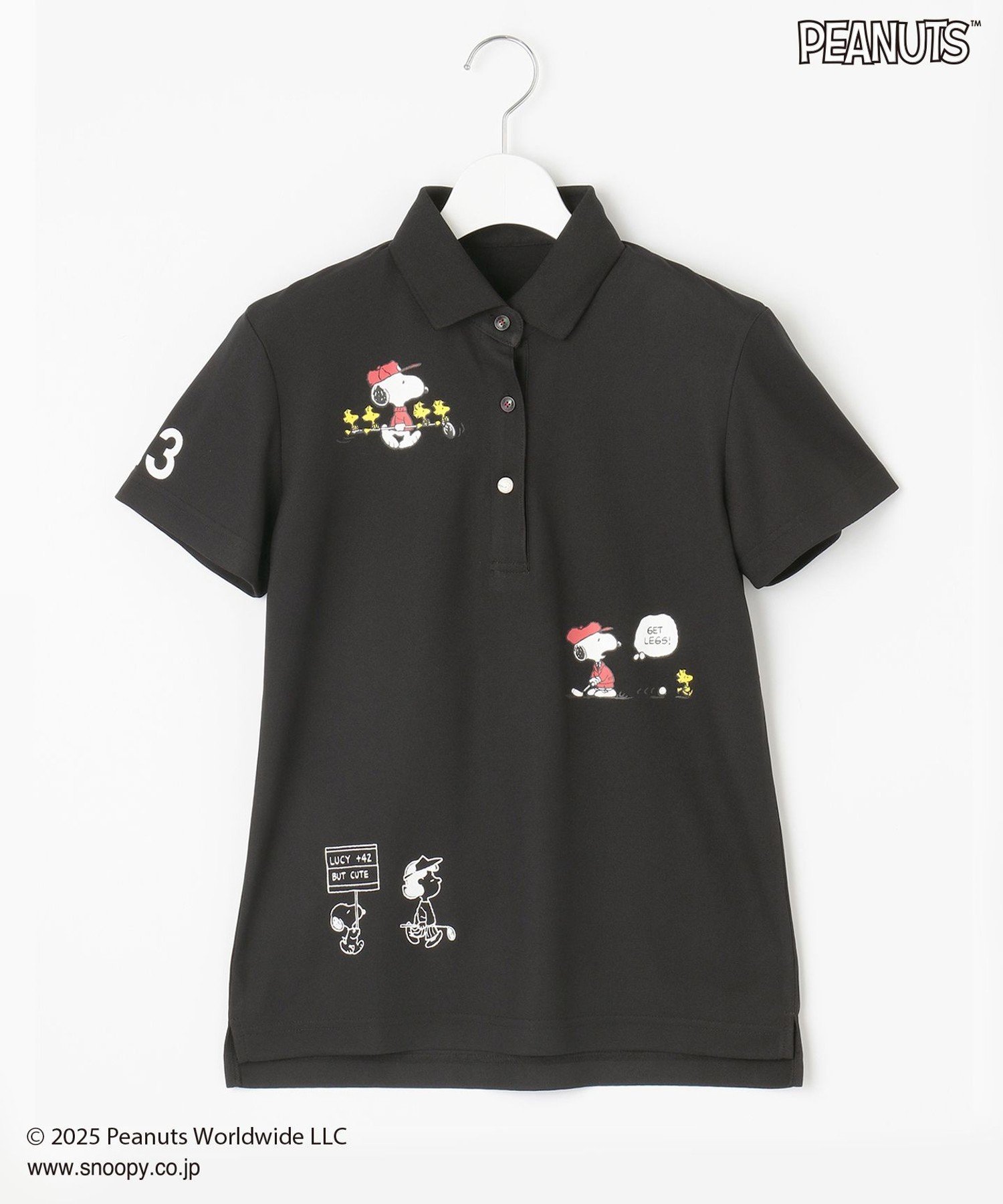 23区GOLF 【WOMEN】『PEANUTS』コラボプリントポロ ニジュウサンクゴルフ トップス ポロシャツ ブラッ..