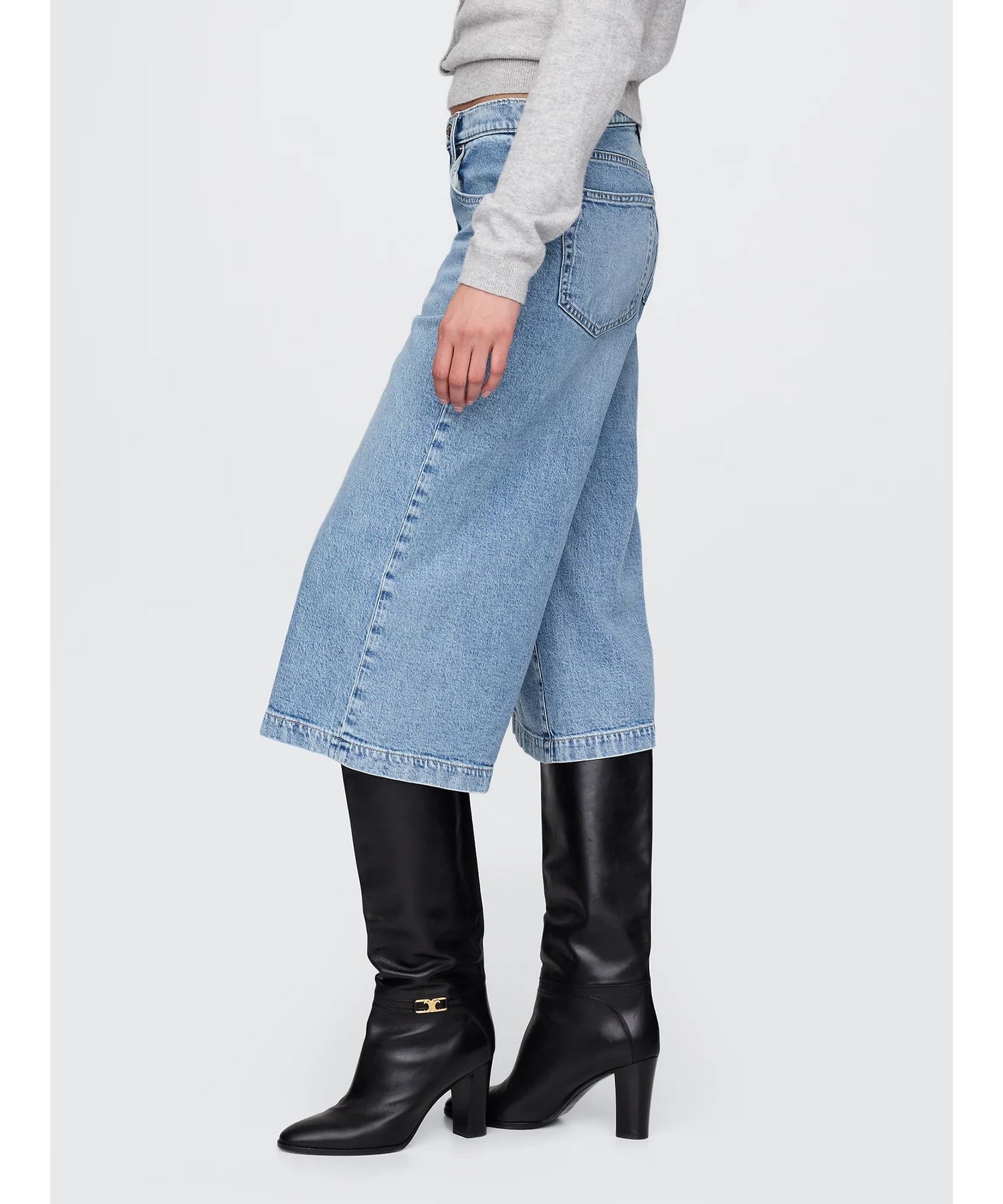 GAP (W)ハイライズ キュロットデニム ギャップ パンツ ジーンズ・デニムパンツ ブルー【送料無料】