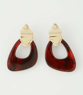 AZUL by moussy IRREGULAR MARBLE EARRINGS アズールバイマウジー アクセサリー イヤリング ブラウン ベージュ カーキ