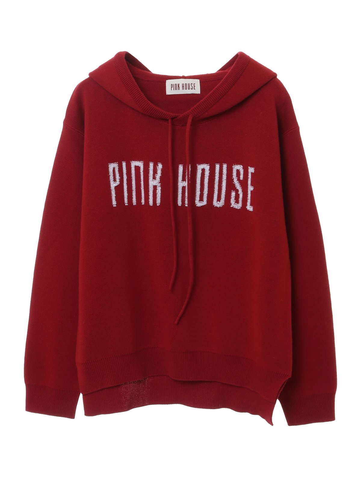 PINK HOUSE ロゴ入りニットパーカー ピンクハウス トップス ニット レッド【送料無料】