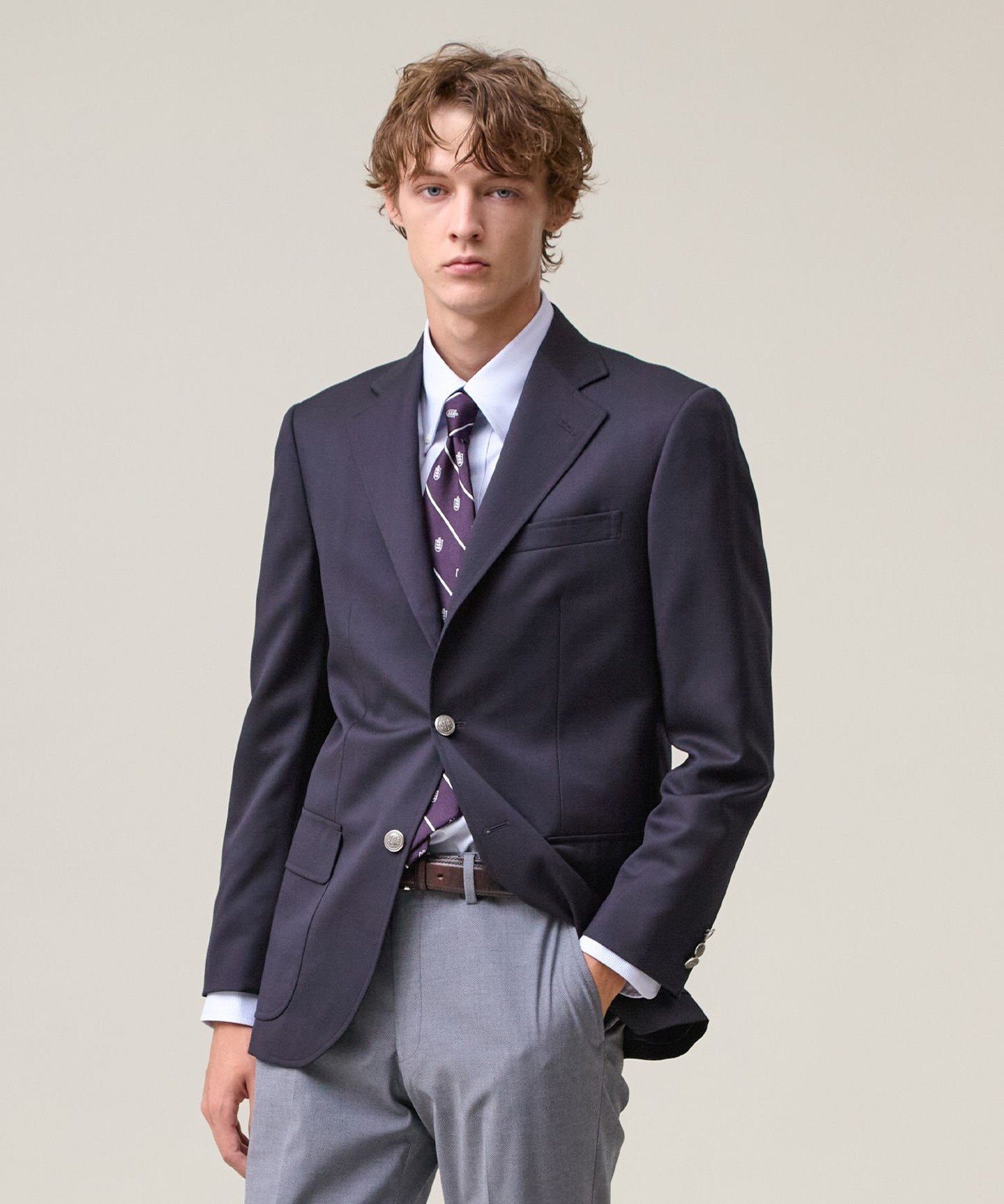 J.PRESS 【定番】クリアサージ 3Bブレザー / 銀釦 / 総裏 / Authentic-Fit ジェイプレス ジャケット・アウター テーラードジャケット・ブレザー ネイビー【送料無料】