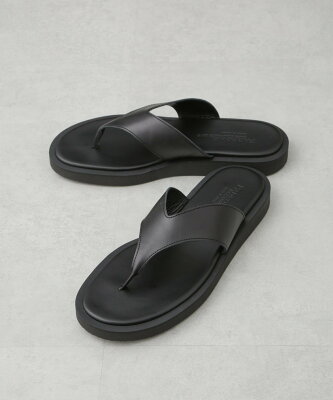 NANO universe PADRONE THE STANDARD LINE/別注 THONG SANDAL / トングレザーサンダル ナノユニバース シューズ・靴 サンダル ブラック【送料無料】