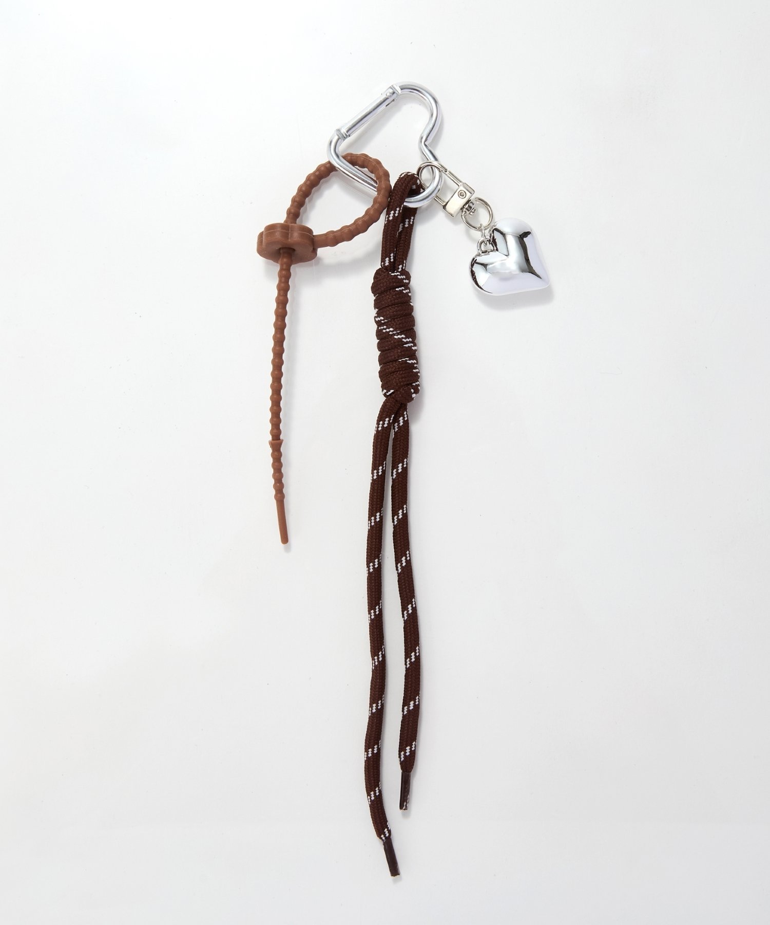 Phoebe ハートロープストラップバッグチャーム ジュエルアディクト ファッション雑貨 チャーム・キーチェーン ブラウン