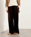 N. Natural Beauty Basic ベロアパンツ エヌ ナチュラルビューティーベーシック* パンツ その他のパンツ ブラウン ベージュ【送料無料】