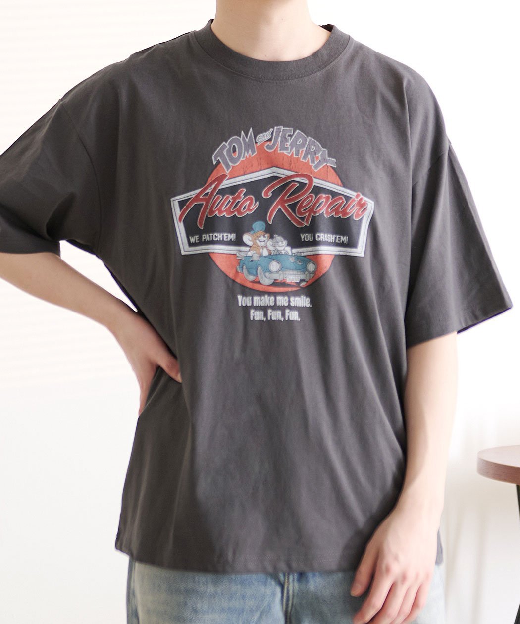 SB select TOM&JERRY USED LIKE 半袖TEE シルバーバレット トップス カットソー・Tシャツ ホワイト ブラック