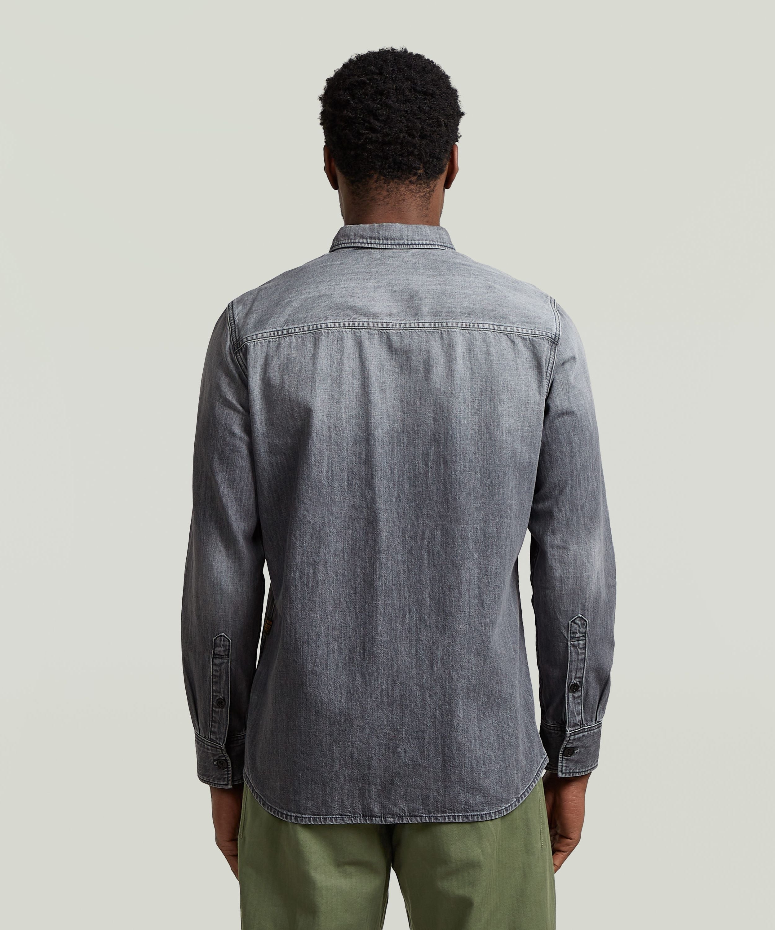 (M)Clean slim shirt ジースターロゥ トップス シャツ・ブラウス グレー