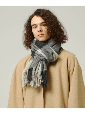 【SALE/60%OFF】tk.TAKEO KIKUCHI ウォッシャブル大判チェックマフラー ティーケータケオキクチ ファッショングッズ ストール グレー レッド【送料無料】