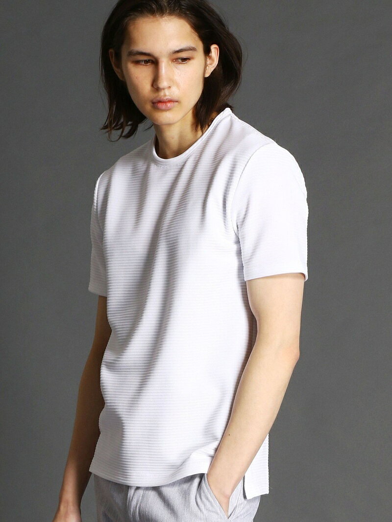 MONSIEUR NICOLE タックボーダーTシャツ ニコル トップス カットソー・Tシャツ ブルー グレー ブラウン ホワイト