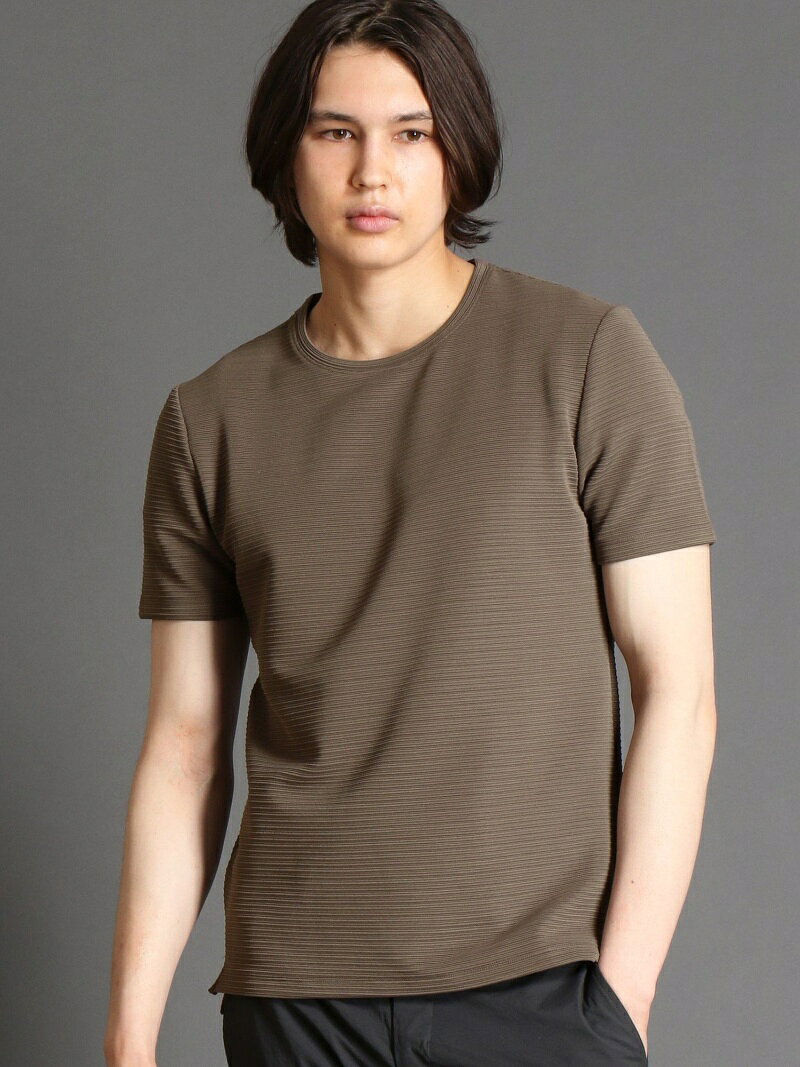 MONSIEUR NICOLE タックボーダーTシャツ ニコル トップス カットソー・Tシャツ ブルー グレー ブラウン ホワイト