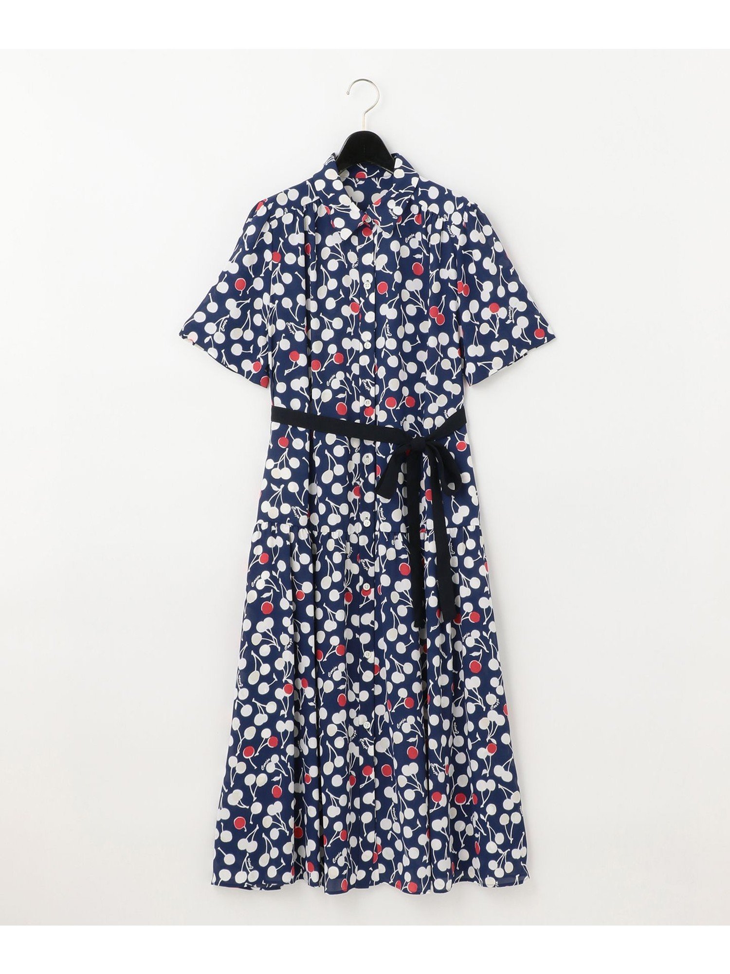 【SALE／30%OFF】GRACE CONTINENTAL チェリープリントシャツドレス グレースコンチネンタル ワンピース・ドレス シャツワンピース ネイビー ホワイト【送料無料】のサムネイル