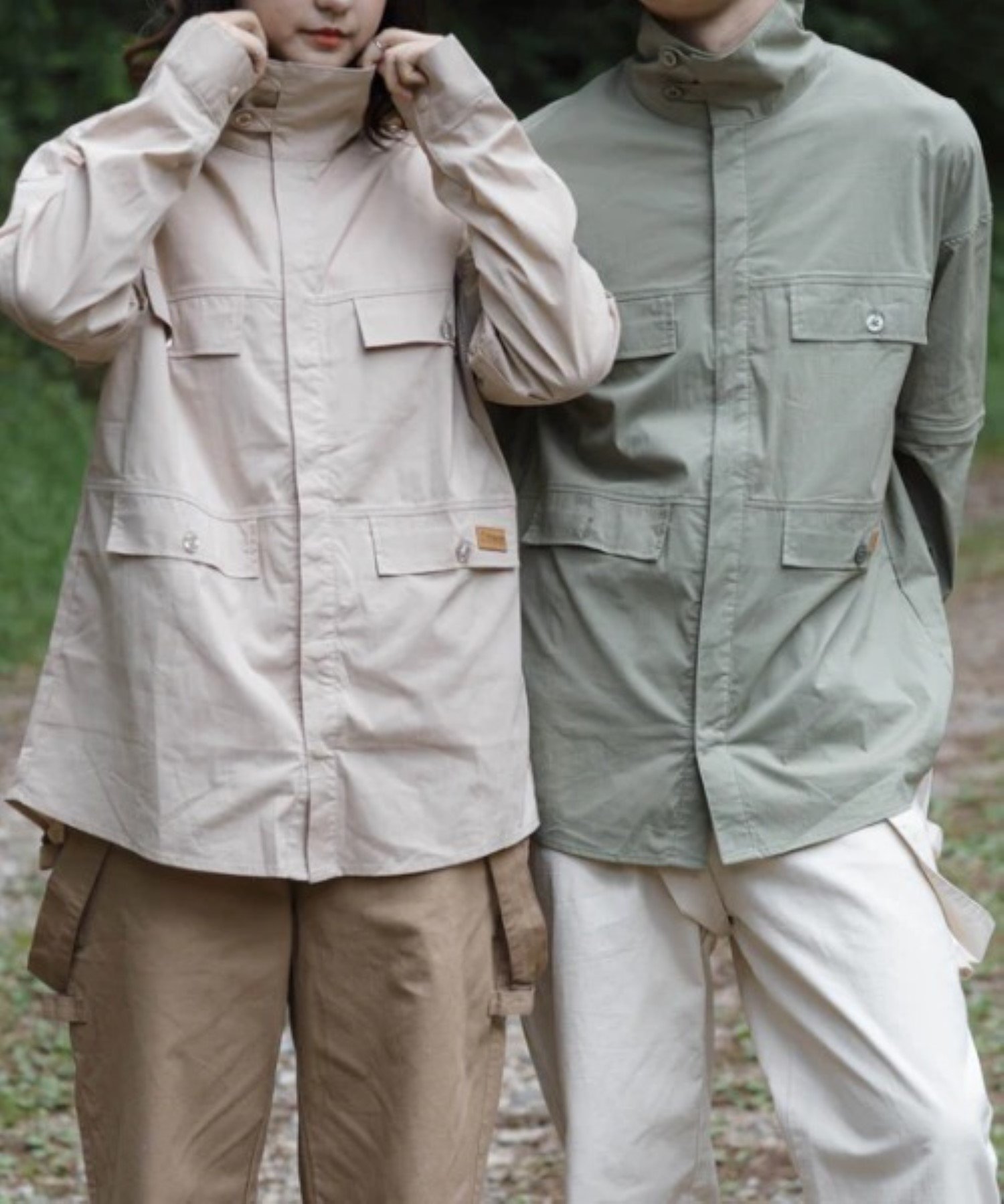 S'more S'more/UV&COOL CONVERTIBLE SHIRTS アイモハ トップス シャツ・ブラウス カーキグリーン ベージュ