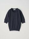 【SALE/30%OFF】JOHN SMEDLEY サドルショルダー半袖コットンニットプルオーバー | S4742 | 24G ジョンスメドレー トップス ニット ネイビー【送料無料】