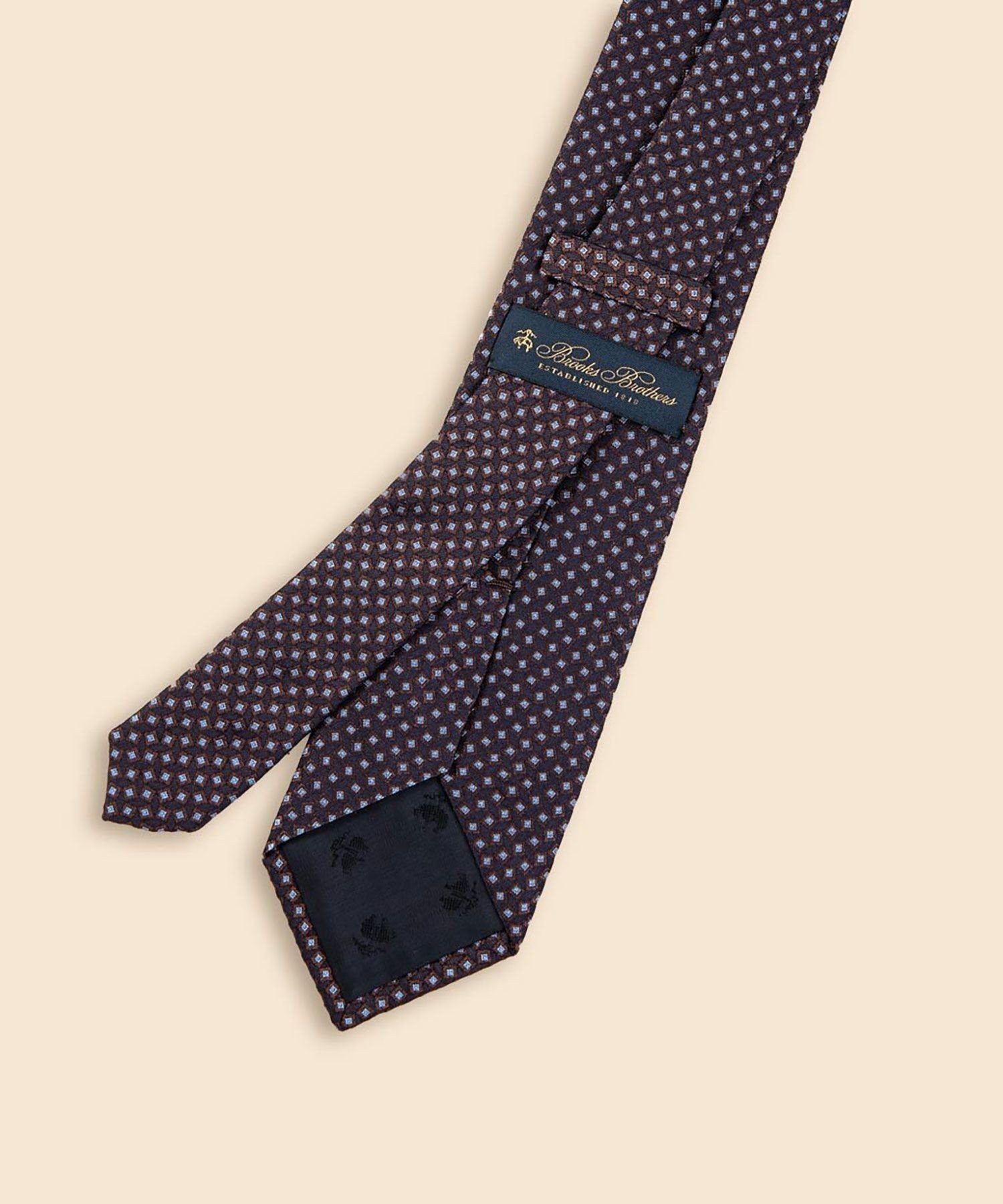 【SALE／30%OFF】BROOKS BROTHERS シルク トーナルスクエア ジャカードタイ ブルックス ブラザーズ スーツ・フォーマル ネクタイ・蝶ネクタイ ブラウン ネイビー【送料無料】