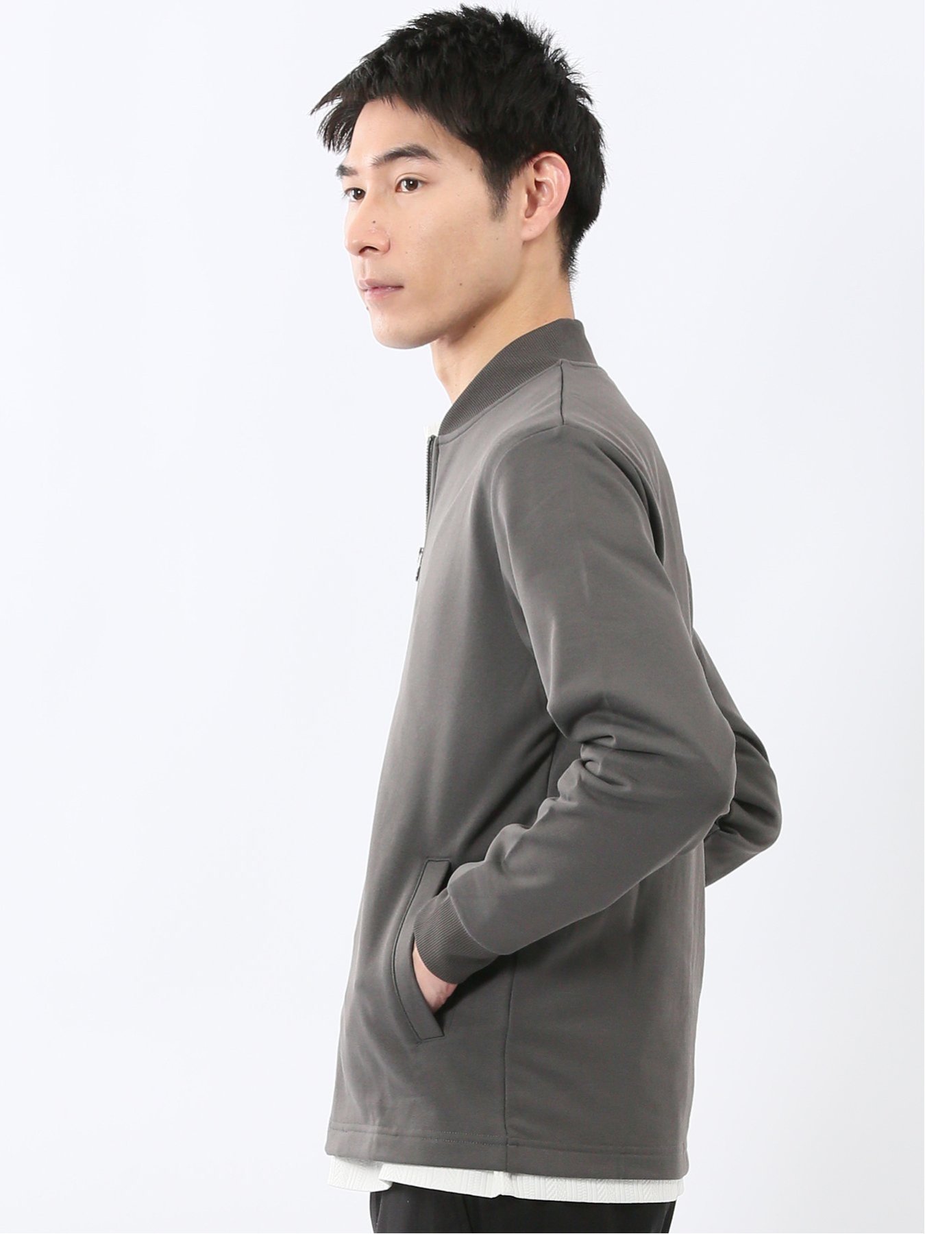 【SALE／30%OFF】m.f.editorial KAITEKI+ ストレッチ ミニ裏毛 リブブルゾン 【26SS】 タカキュー トップス その他のトップス グレー ベージュ【送料無料】