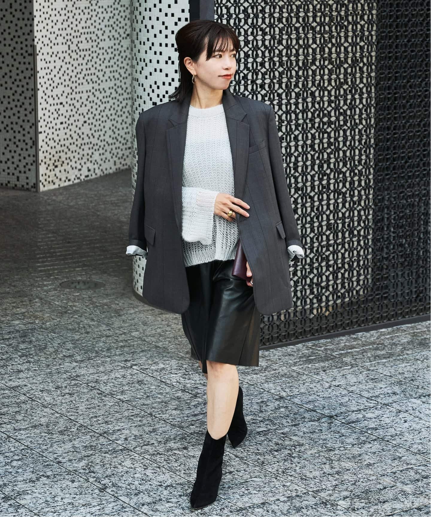 VERMEIL par iena 《予約》Faux Leather イージーショーツ ヴェルメイユ パー イエナ パンツ その他のパンツ ブラウン ブラック