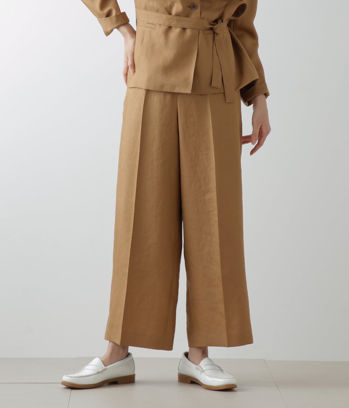 【SALE／40%OFF】NEWYORKER WOMEN ドライライトツイル サイドベントガウチョパンツ ニューヨーカー パンツ スラックス・ドレスパンツ ブラウン【送料無料】(4)