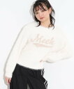 【SALE／50%OFF】PINK-latte ロゴジャカードロングシャギーニット ピンク ラテ トップス ニット ホワイト グリーン