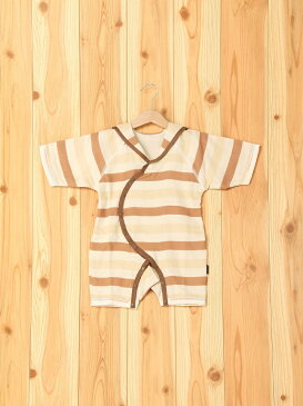 【SALE/20%OFF】Anna Nicola 3重ガーゼ ベビーパジャマ ボーダー アンナニコラ マタニティー/ベビー ロンパース/カバーオール ピンク ブルー ベージュ