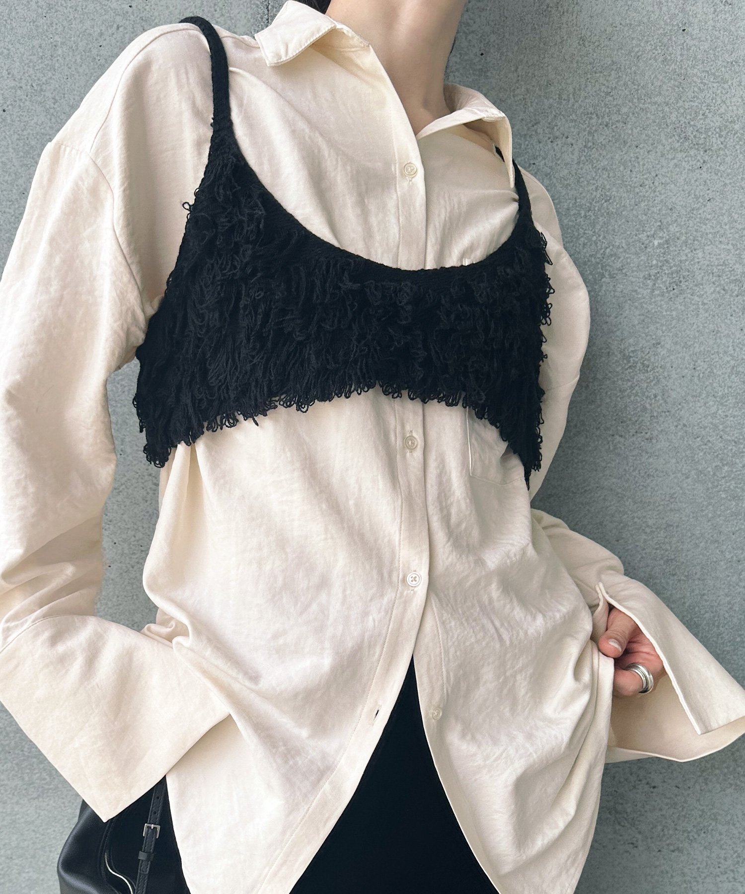 SELECT MOCA 【人気インフルエンサーコラボbySON】フリンジニットビスチェ セレクトモカ トップス ベスト・ジレのサムネイル