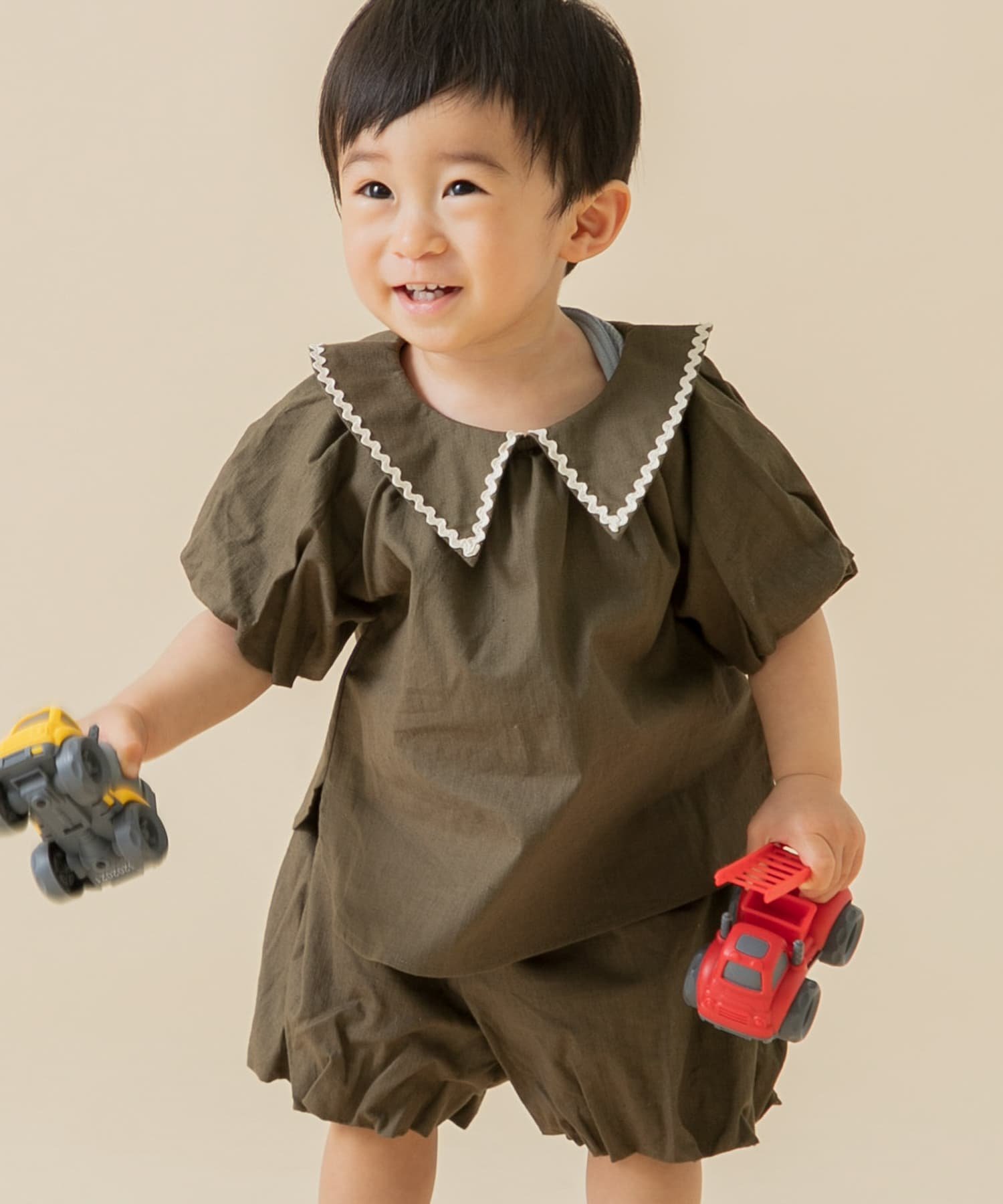 【SALE／40%OFF】Sonny Label NaokoTakayamaコラボBabyスモック サニーレーベル マタニティウェア・ベビー用品 ベビートップス カーキ ブラウン