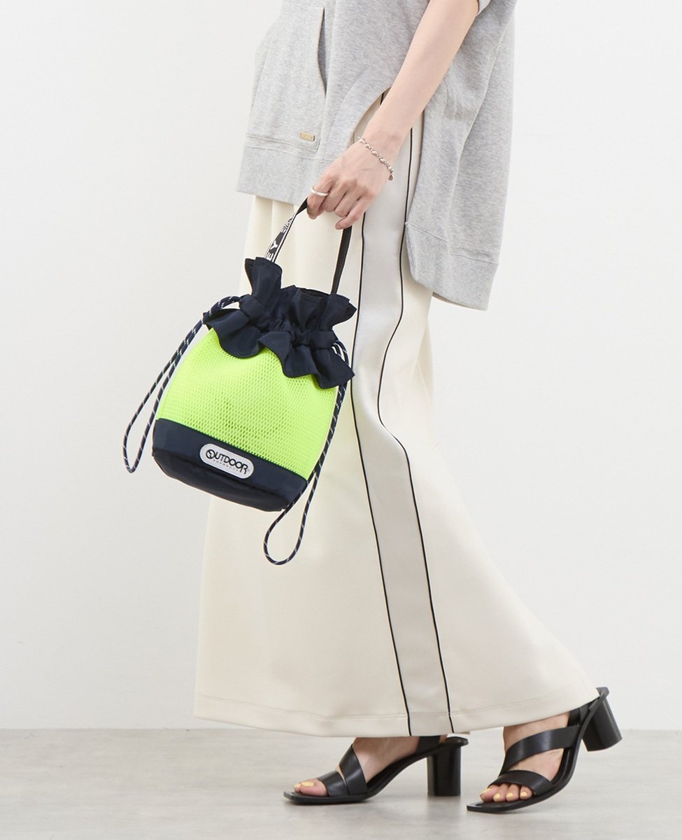 Soffitto 【Soffitto別注】RISLEY*OUTDOORコラボ キャンディメッシュバッグ [[R2401-CMB21]] ソフィット バッグ ハンドバッグ カーキグリーン イエロー ブラック【送料無料】のサムネイル