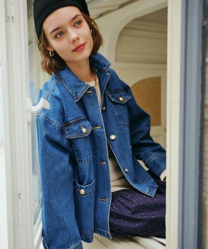 【SALE／10%OFF】FREAK'S STORE 金釦 デニムジャケット 25SS フリークスストア ジャケット・アウター ブルゾン・ジャンパー ブルー ネイビー【送料無料】