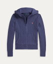 POLO RALPH LAUREN (ガールズ 7才~16才)ミニケーブル コットン フルジップ フーディ ラルフローレン トップス パーカー・フーディー ブル...