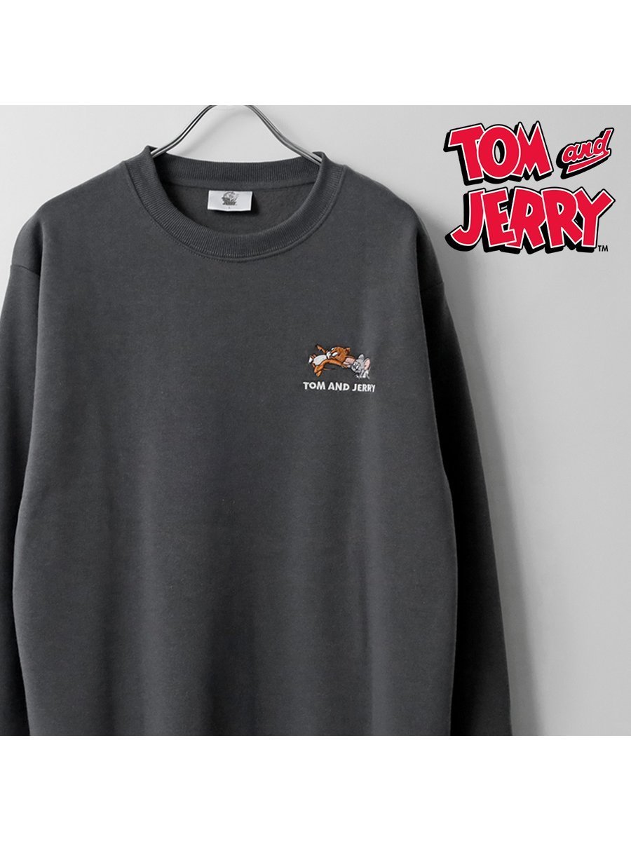 【SALE／57%OFF】トムとジェリー Tom and Jerry トムとジェリートレーナー メンズ スウェット ワンポイント レディース マルカワ トップス スウェット・トレーナー ネイビー オレンジ ブラック ホワイト