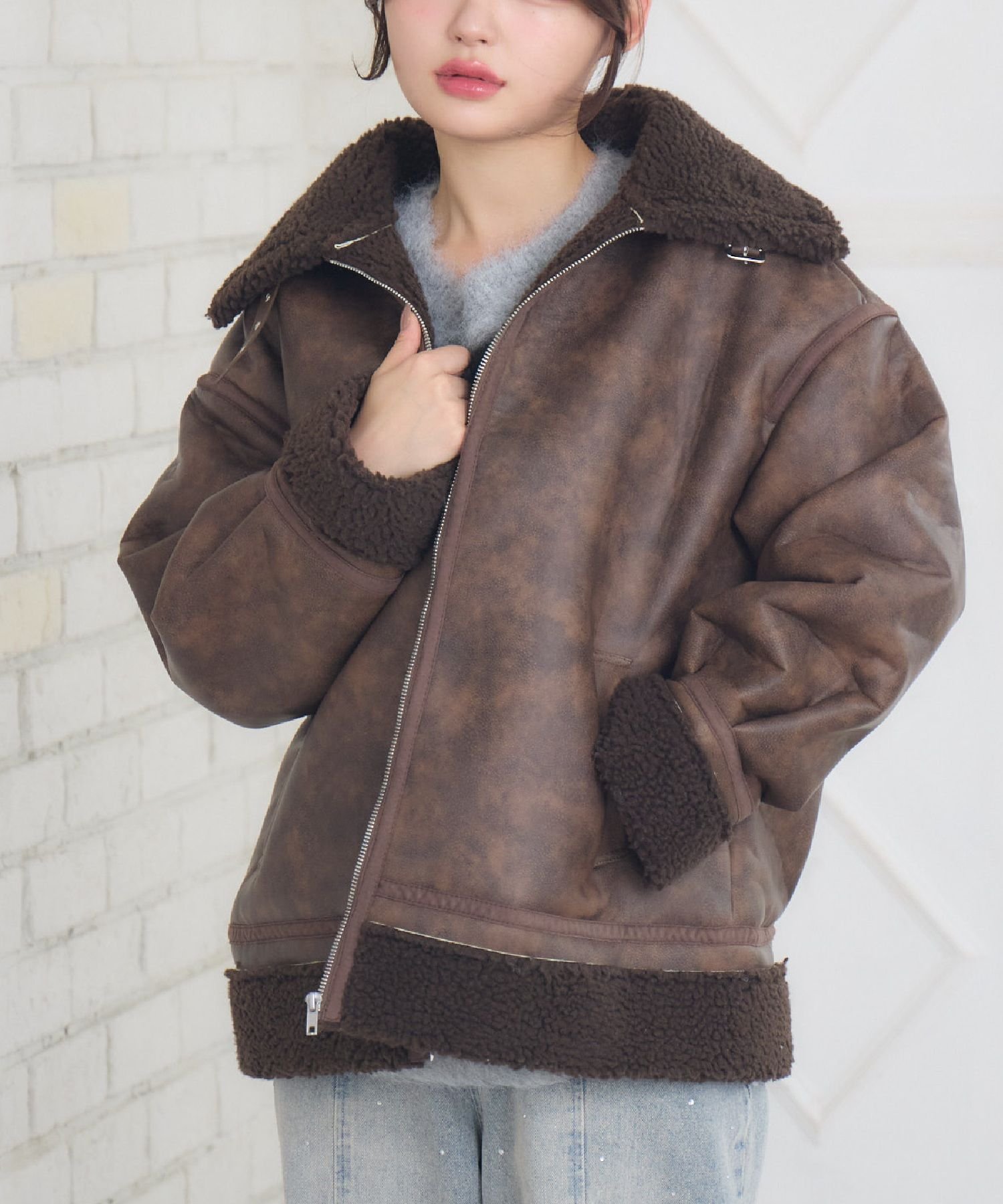 【SALE／53%OFF】ems excite ボア襟ムートンJK レ...(4.0)