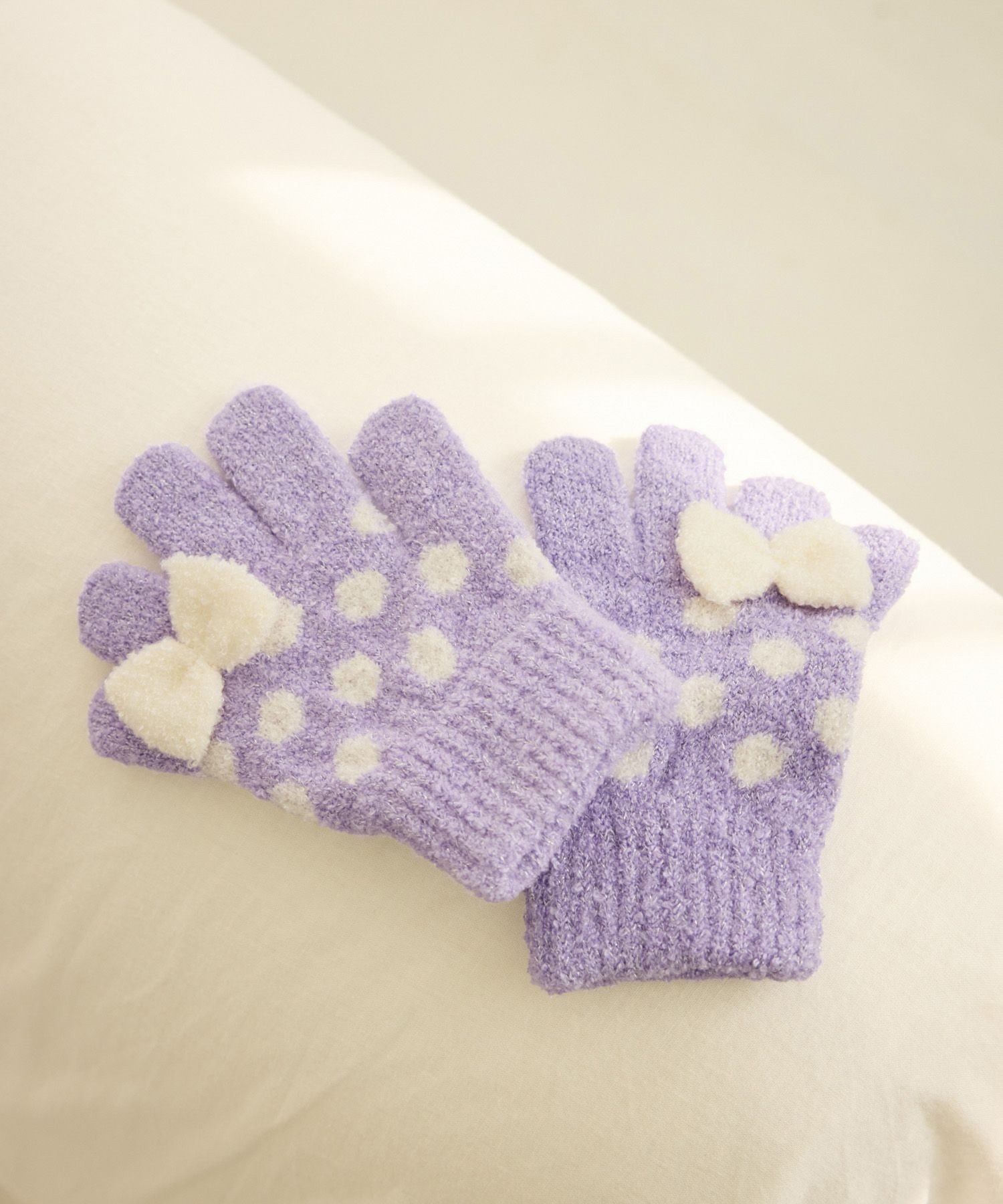 ROPE' PICNIC KIDS 【KIDS/キッズ】マシュマロドット手袋 ロペピクニック ファッション雑貨 手袋 グレー パープル