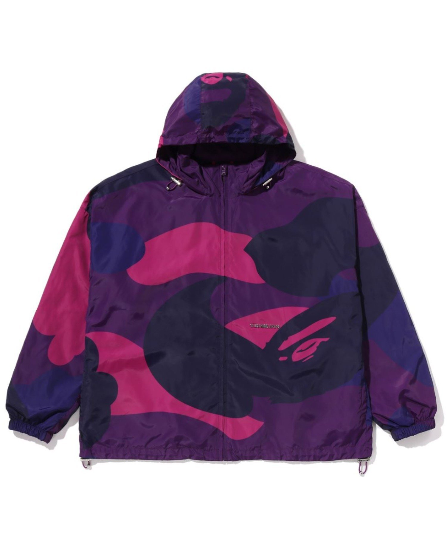 A BATHING APE COLOR CAMO STAND COLLAR HOODED JACKET ア ベイシング エイプ ジャケット・アウター ブルゾン・ジャンパー ブラック パープル【送料無料】