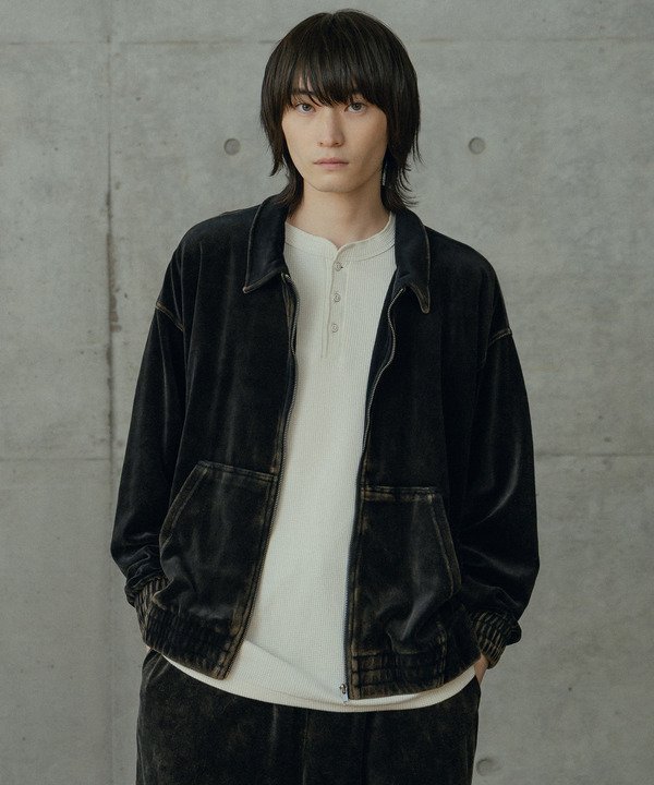 RATTLE TRAP コットンベロアパウダー加工ブルゾン メンズ ビギ トップス カットソー・Tシャツ ブラック【送料無料】