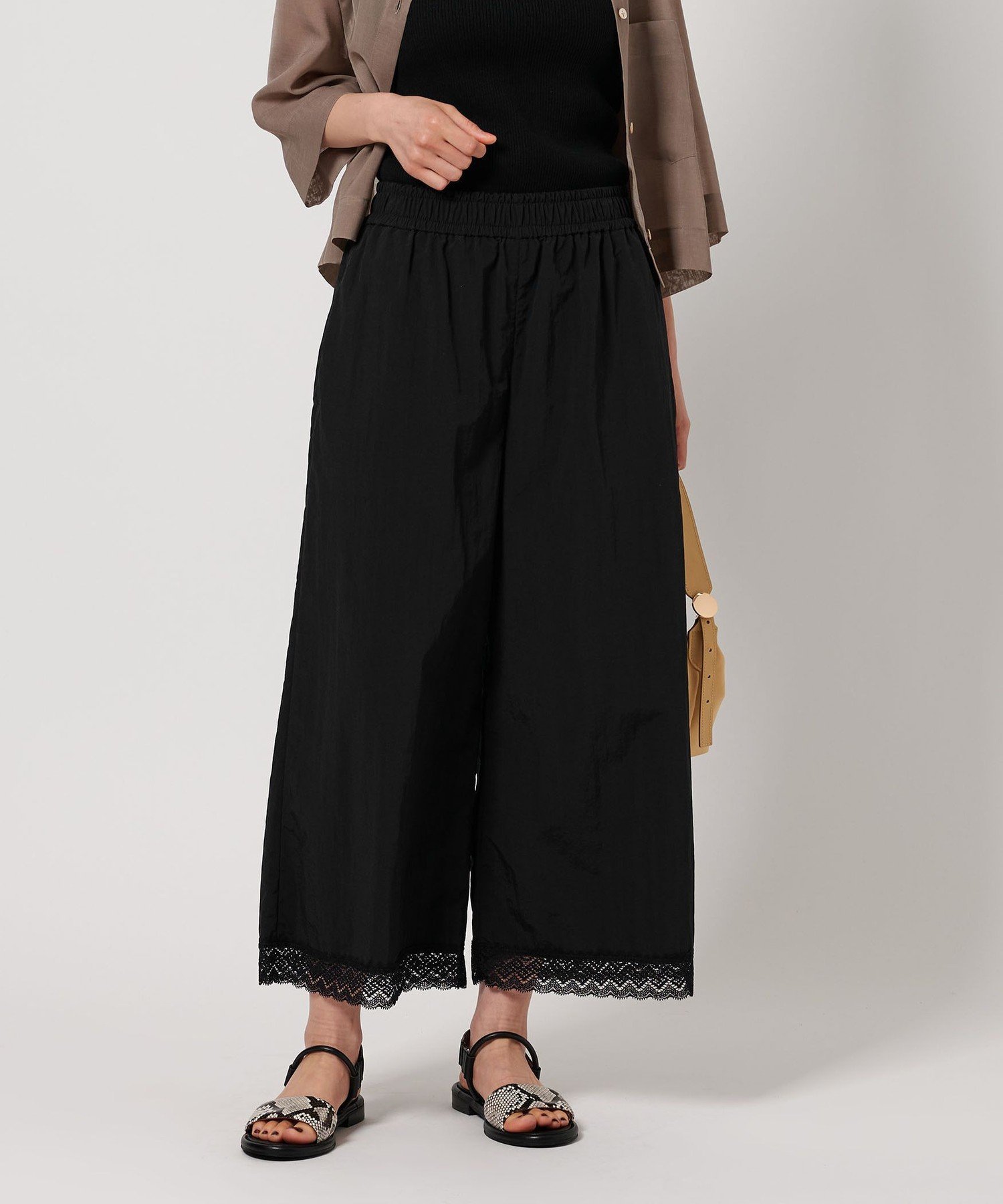 【SALE／70%OFF】BEAUTY&YOUTH UNITED ARROWS 裾レース ワイドイージーパンツ -ウォッシャブル- ユナイテッドアローズ アウトレット パンツ その他のパンツ ブラック グレー ホワイト stylife-15437785 Rakuten Fashion サンプル画像3