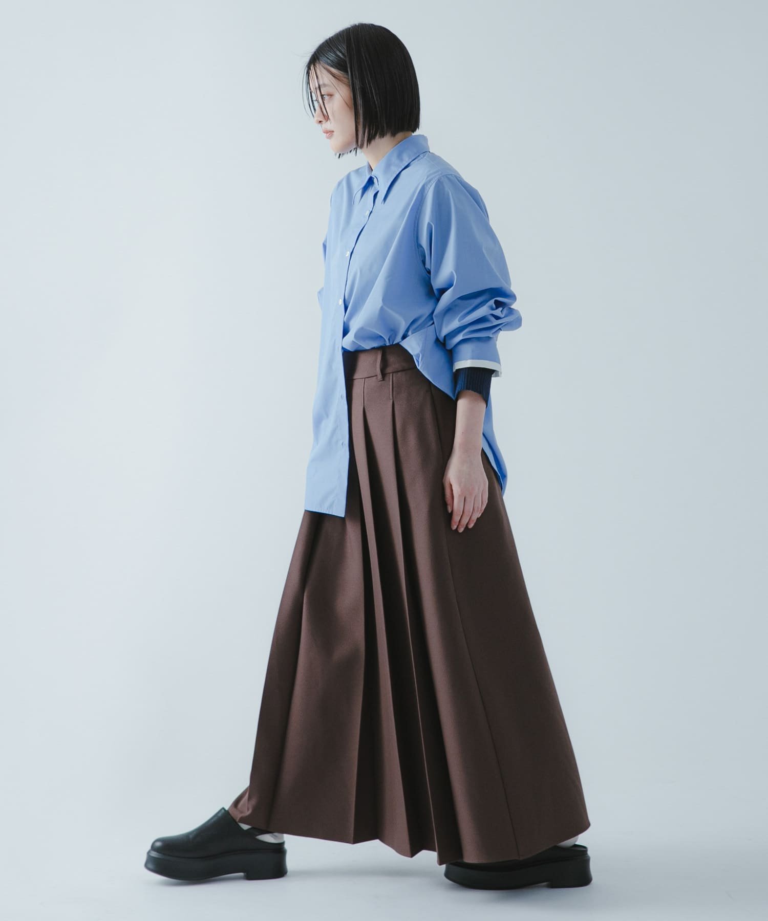 SENSE OF PLACE 『撥水/防花粉』SKINProofフロントプリーツスカート センス オブ プレイス スカート その他のスカート ベージュ ブラウン ブラック【送料無料】