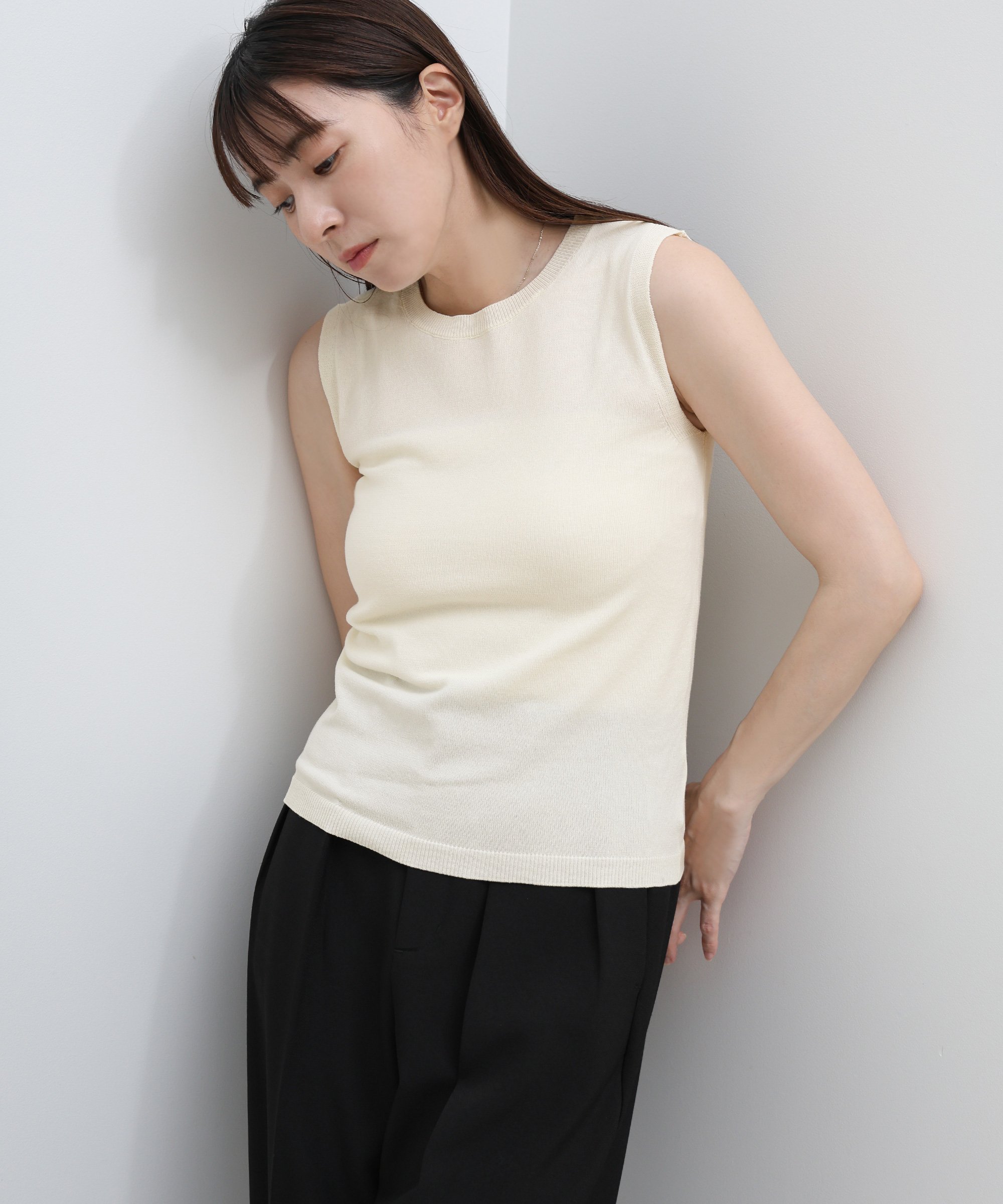 【SALE／40%OFF】SELECT MOCA シンプルノースリーブサマーニット セレクトモカ トップス ニット