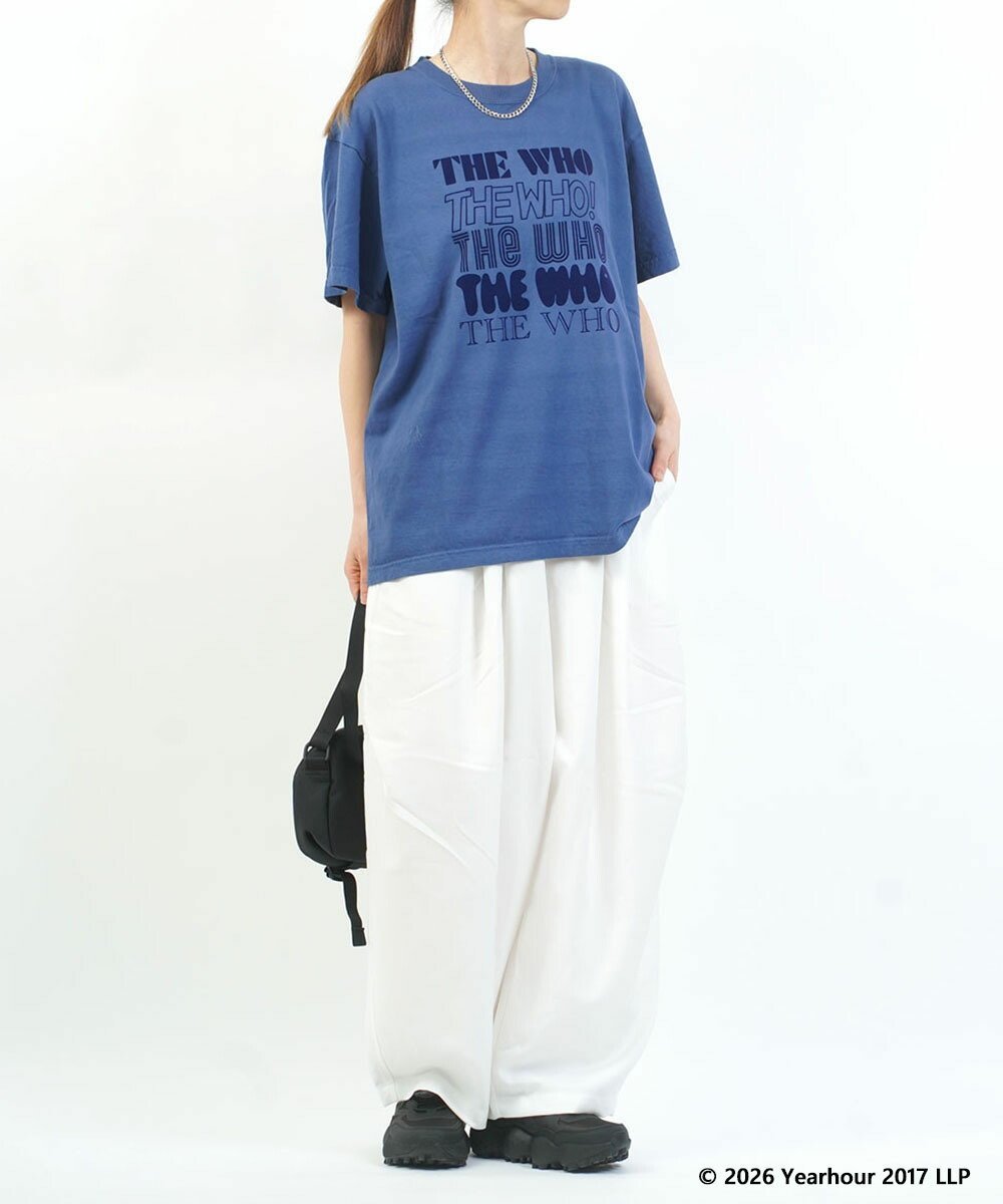 GOOD ROCK SPEED グッドロックスピード THE WHO BAND LOGO FLOCKED PRINT T-SHIRT ブルーコムブルー トップス カットソー・Tシャツ【送料無料】