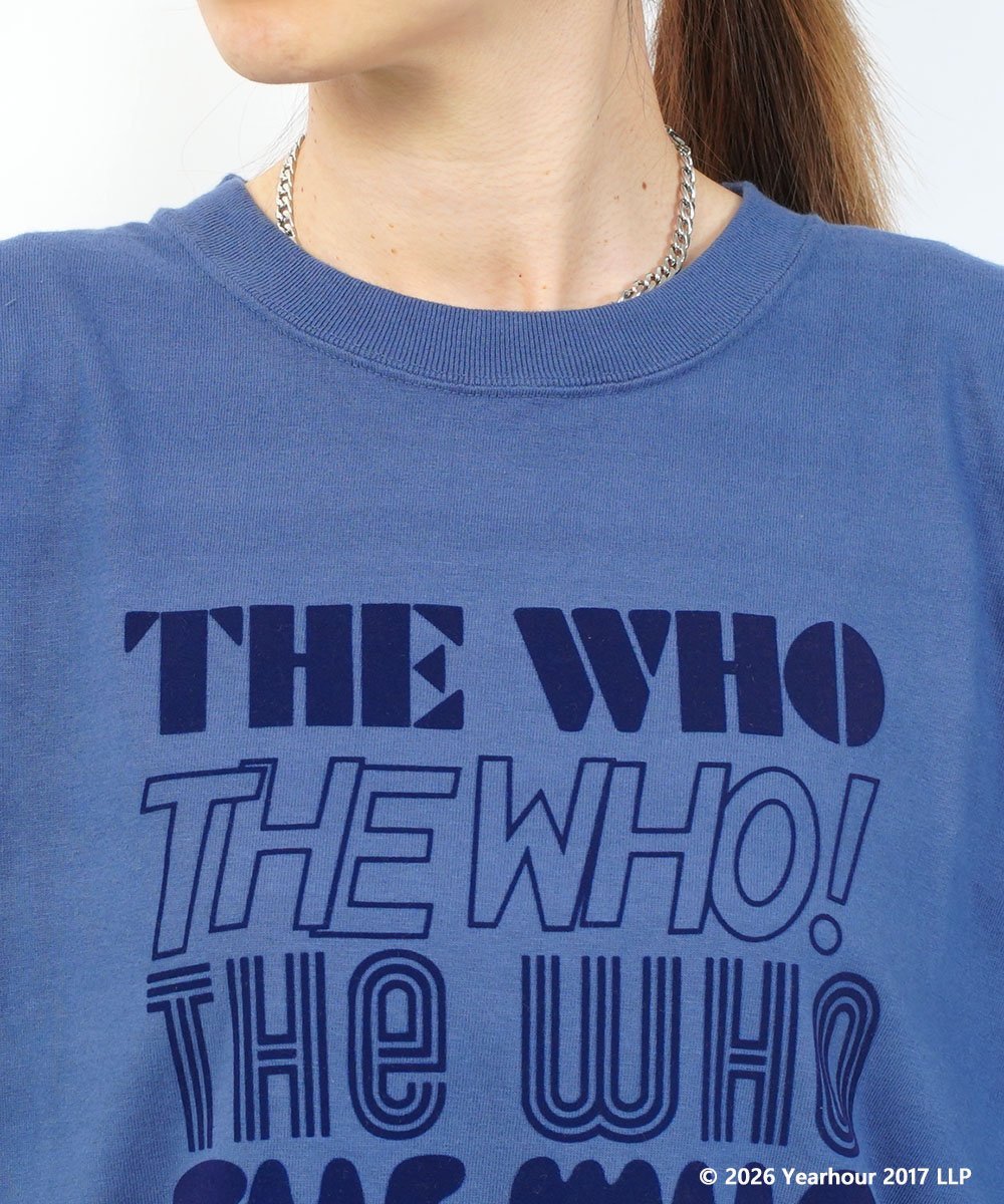 GOOD ROCK SPEED グッドロックスピード THE WHO BAND LOGO FLOCKED PRINT T-SHIRT ブルーコムブルー トップス カットソー・Tシャツ【送料無料】