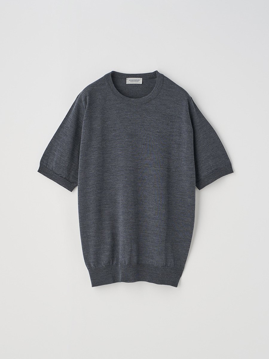 JOHN SMEDLEY ウール クラシックニットTシャツ ｜ S4922 ｜ 30G EASY FIT ジョンスメドレー トップス ニット グレー【送料無料】