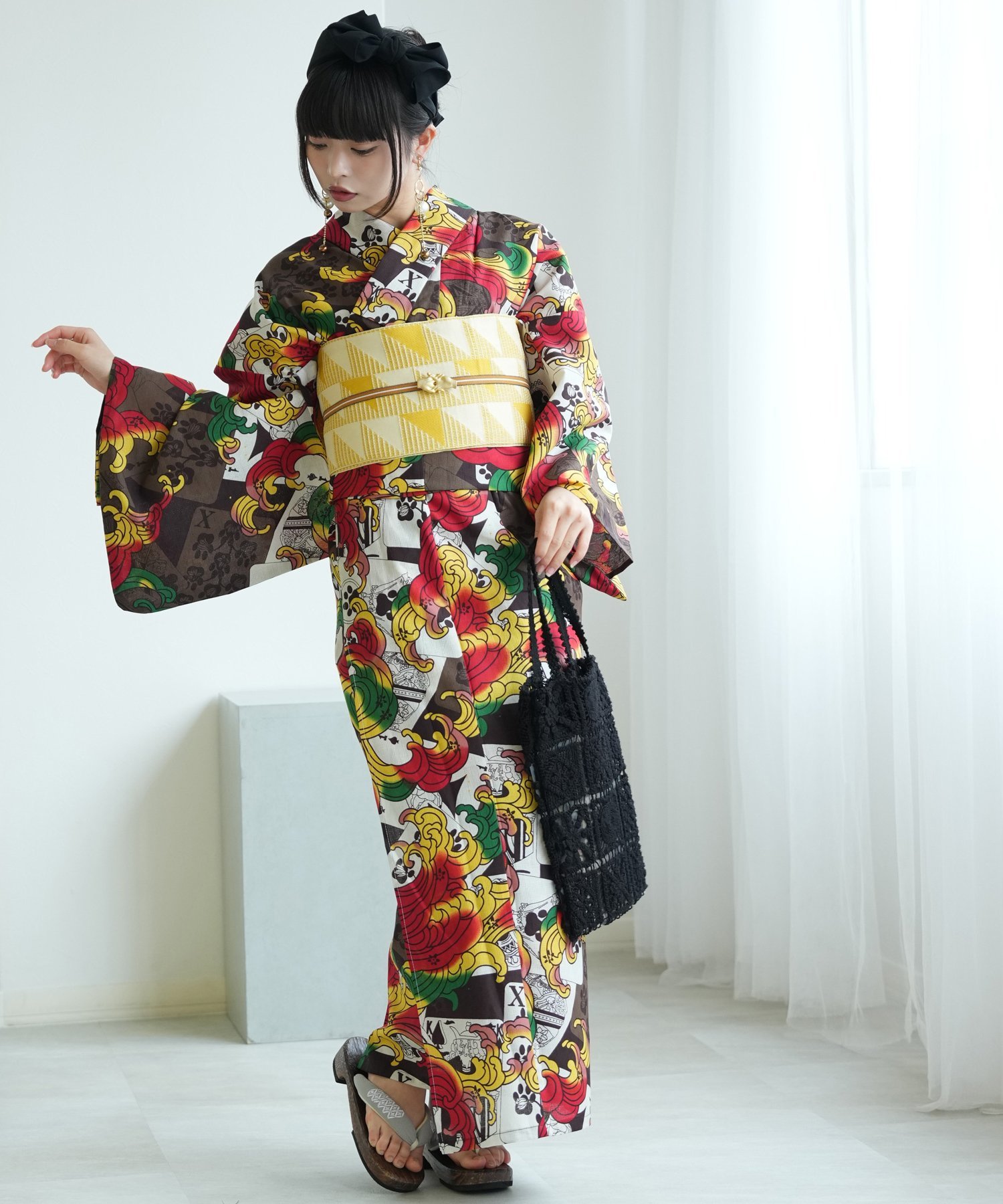 Rakuten FashionのNico@ntique ニコアンティーク セパレート 浴衣 3点セット サイケデリック・アーカイブ ウタタネ 着物・浴衣・和装小物 浴衣【送料無料】｜アングル2