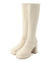 【SALE/50%OFF】ESPERANZA スクエアトゥ厚底ロングブーツ エスペランサ シューズ・靴 ブーツ ブルー ブラック ホワイト【送料無料】