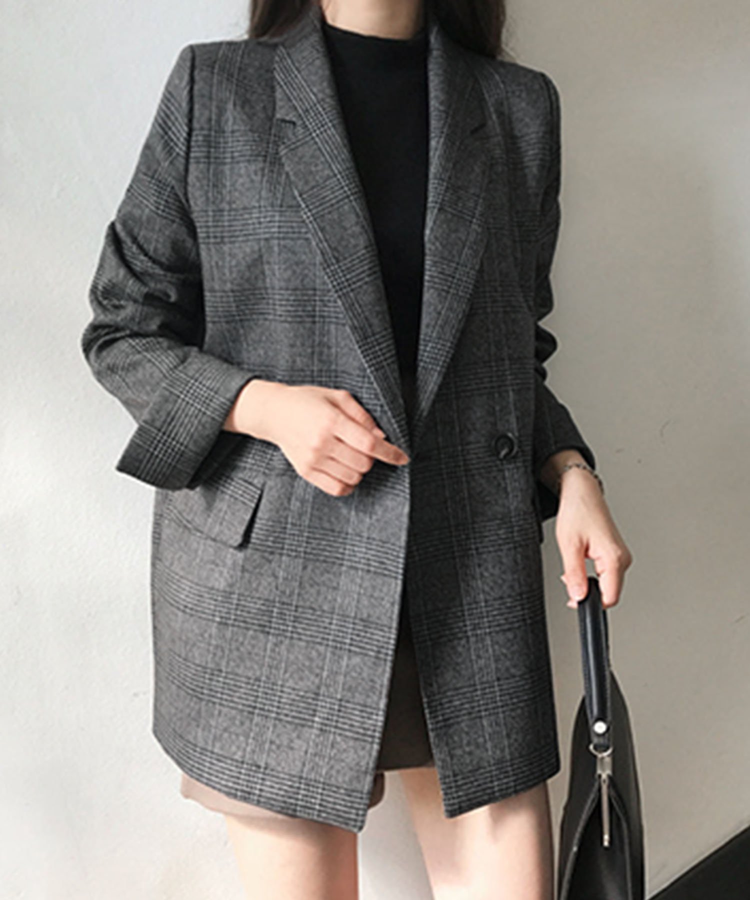 【SALE／30%OFF】Dewlily 【Dewlily】テーラードチェックジャケット アミュレット ジャケット・アウター テーラードジャケット・ブレザー ブラウン グレー【送料無料】