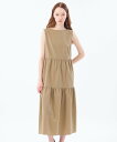 MACKINTOSH PHILOSOPHY サマーサッカーティアードワンピース マッキントッシュ フィロソフィー ワンピース・ドレス ワンピース グリーン ベージュ ブラック【送料無料】