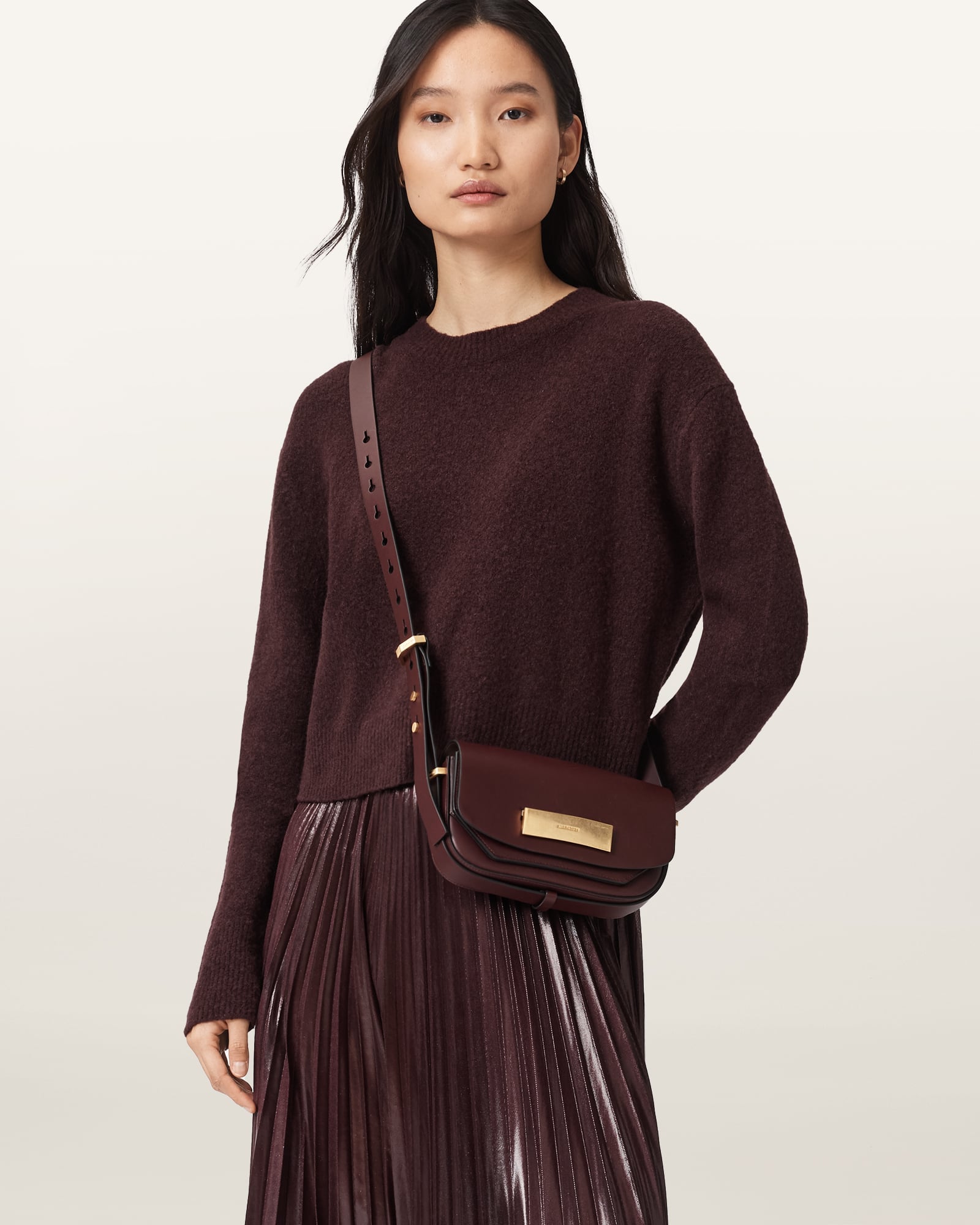 【SALE／30%OFF】ALLSAINTS (W)ETTA SATCHEL XBODY オールセインツ バッグ ショルダーバッグ レッド【送料無料】