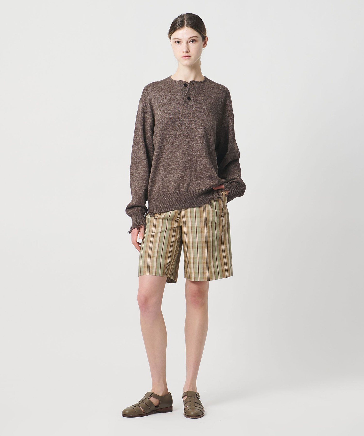 ＜LOEFF＞チェック キュロット ユナイテッドアローズ パンツ キュロット ベージュ