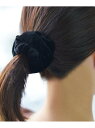 Fun&Daily F&D:イージーベロアシュシュ ファンアンドデイリー ヘアアクセサリー ヘアゴム ネイビー グレー グリーン ブラック レッド