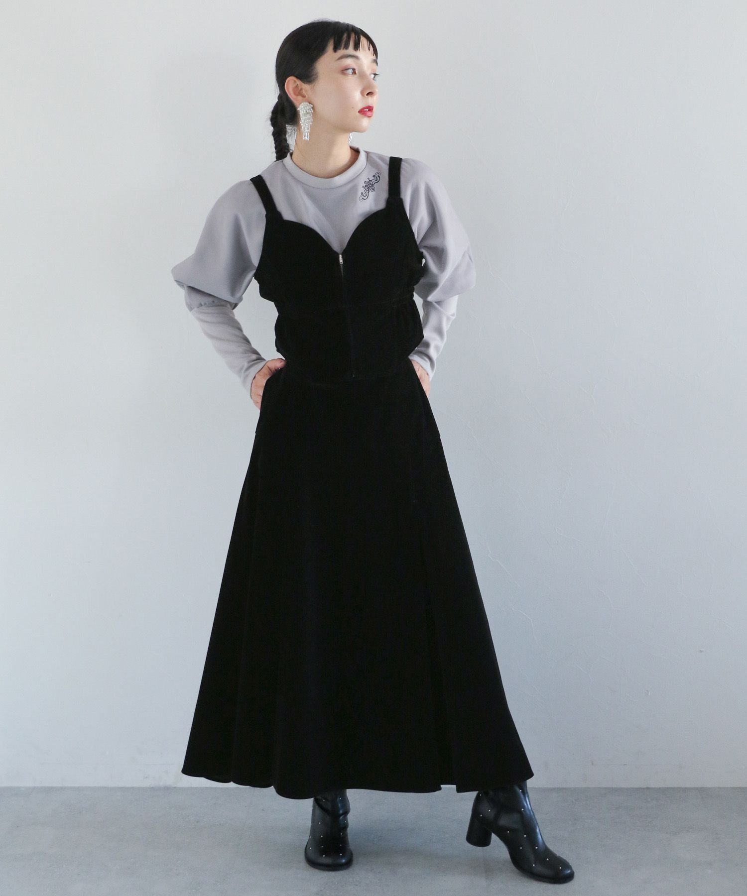 HARE (W)マルチWAYセットアップ ハレ トップス アンサンブル ブラック グレー【送料無料】のサムネイル