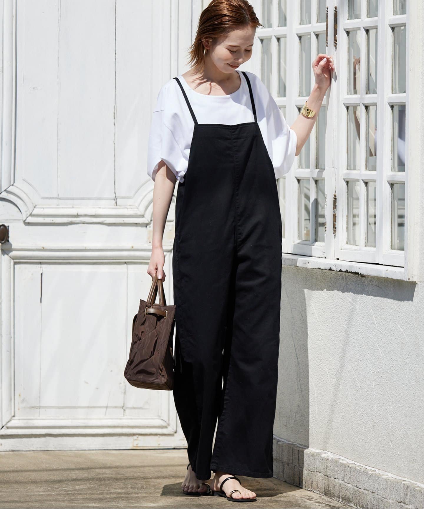 SLOBE IENA 《WEB限定/追加予約》【LEE /リー】SLOBE別注 キャミソールサロペット スローブ イエナ オールインワン・オーバーオール オーバーオール・サロペット ブラック【送料無料】のサムネイル